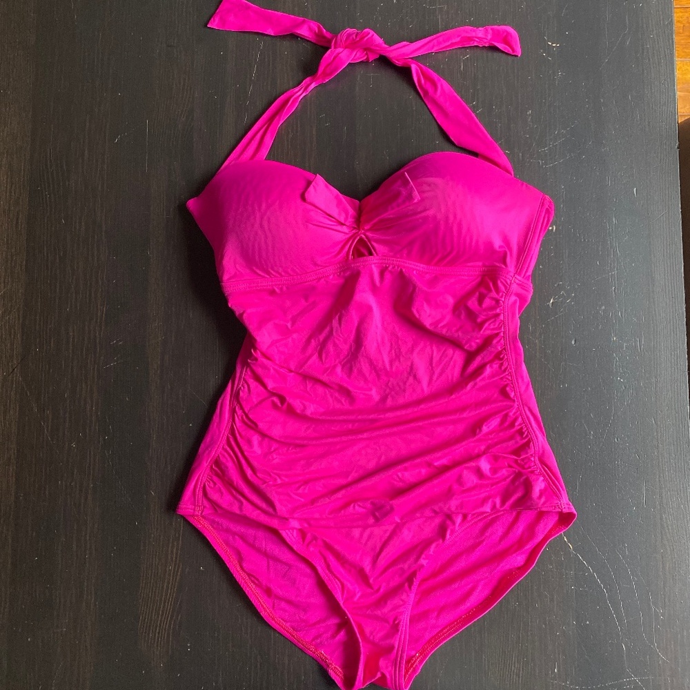 Tommy bahama pink halter one-piece swim bathing suit size 10